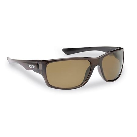 FLYING FISHERMAN Flying Fisherman 7760CA Medium & Large Roller Polarized Sunglasses; Crystal Brown Frame with Amber Lens 7760CA